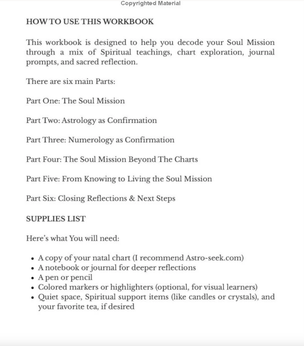 The Soul Mission Workbook
